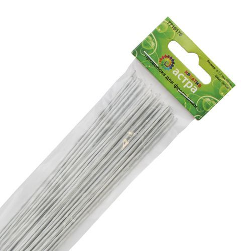 Проволока для флористики диам.1,20мм, 60 см,. Астра (белый) 1 шт — PalitraMastera