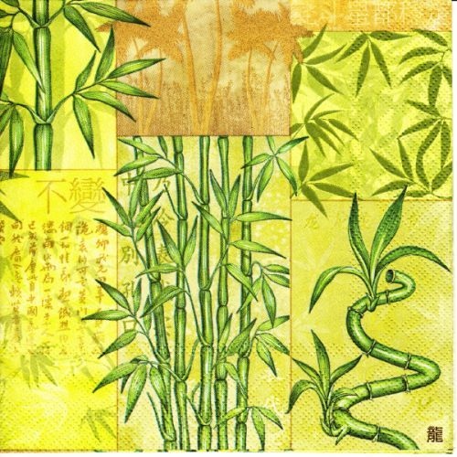 Салфетка трехслойная  для декупажа &quot;Бамбук&quot;,  33х33 см, 20шт   . — PalitraMastera