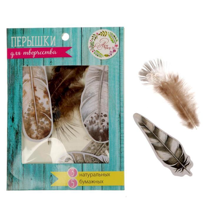 Перышки для творчества "Натуральный", 9 х 12,5 см  1794753---- фото 1 — PalitraMastera