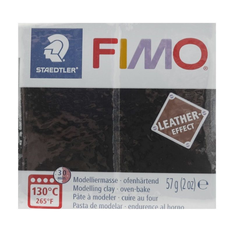 STAEDTLER Fimo leather-effect, 57 г, чёрный фото 1 — PalitraMastera