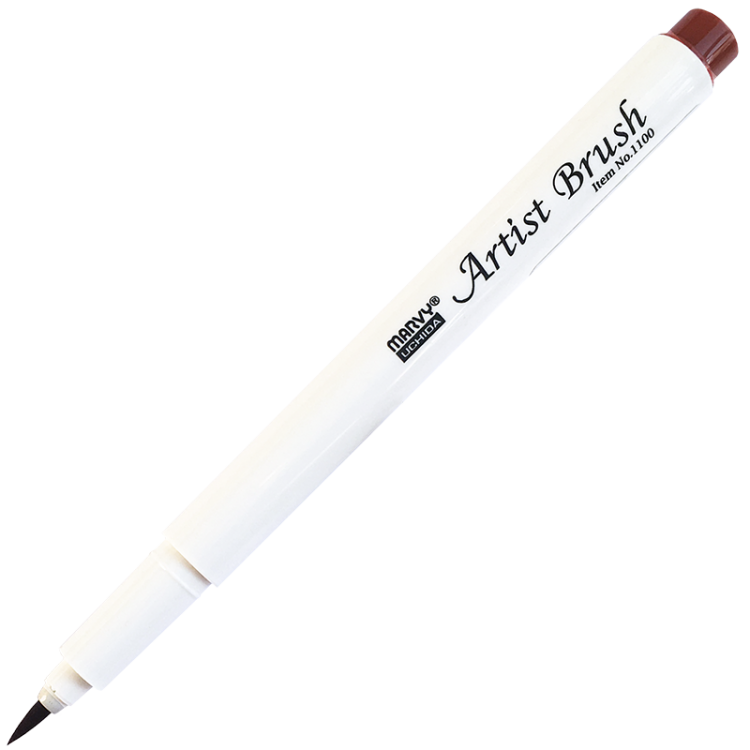 Маркер-кисть, акварельные чернила на водной основе Brown MAR1100/6 /Marvy — PalitraMastera