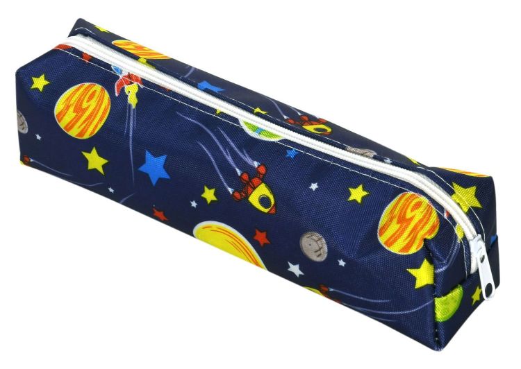 Пенал-тубус 1 отд. сред. прямоуг. Creativiki КОСМОС 195х45х45 мм ПВХ молния — PalitraMastera