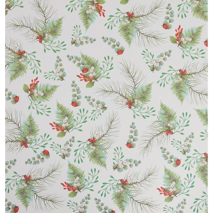 Бумага для скрапбукинга «Новогодняя ботаника», 30,5 * 32 см, 180 г/м 5149096 — PalitraMastera