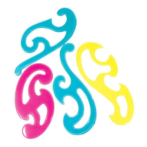 Набор лекал Рантис 4 шт пласт. тониров. ассорти с европодвесом фото 1 — PalitraMastera