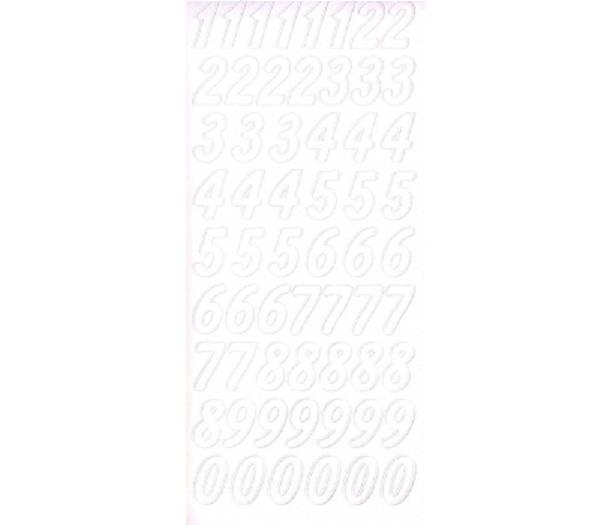 Контурные наклейки "Большие цифры", лист 10x24,5 см, цвет белый фото 1 — PalitraMastera