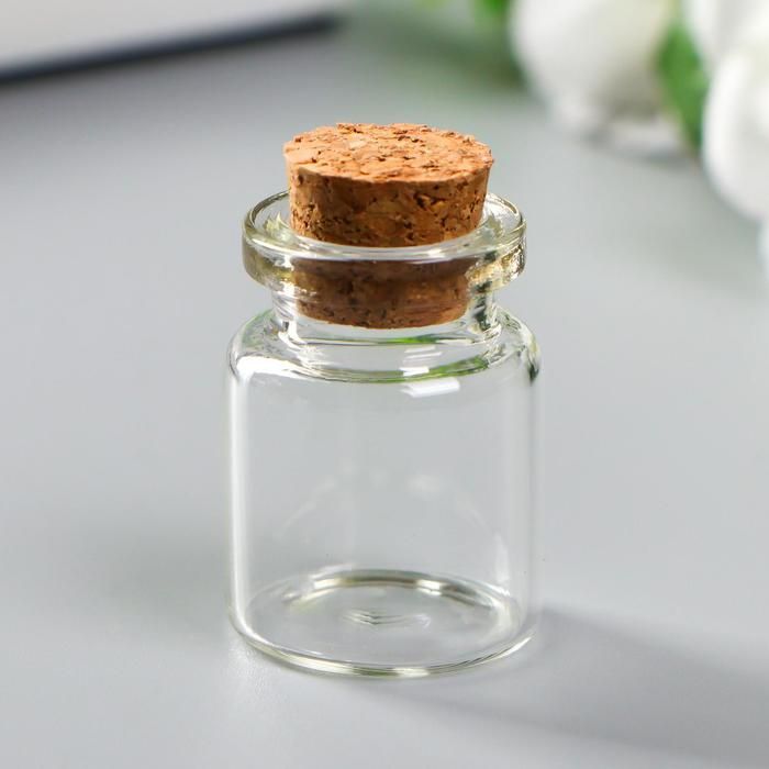 Декор для творчества стекло &quot;Бутылочка с пробкой&quot;, 5 мл, 3х2х2 см  3565093 — PalitraMastera