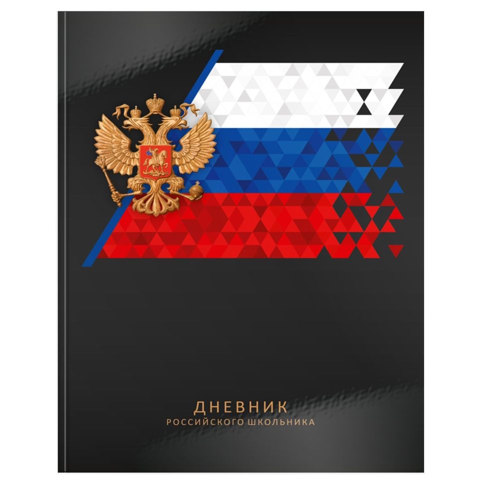 Дневник ун. 48 л. тв. обл. Schoolformat РОССИЙСКОГО ШКОЛЬНИКА. ЧЕРНЫЙ переплет. картон, гл. лам. фото 1 &mdash; PalitraMastera