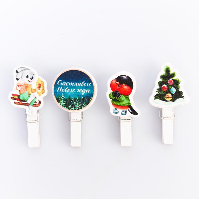 Набор декоративных прищепок «Со вкусом новогодних конфет», 12 ? 9.7 см — PalitraMastera