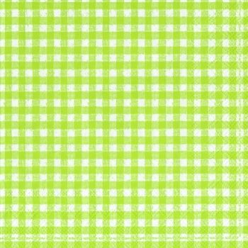 Салфетки бумажные для декупажа, 33х33 см, &quot;Мелкая клетка, светлый зеленый&quot;, упаковка 20 шт. — PalitraMastera