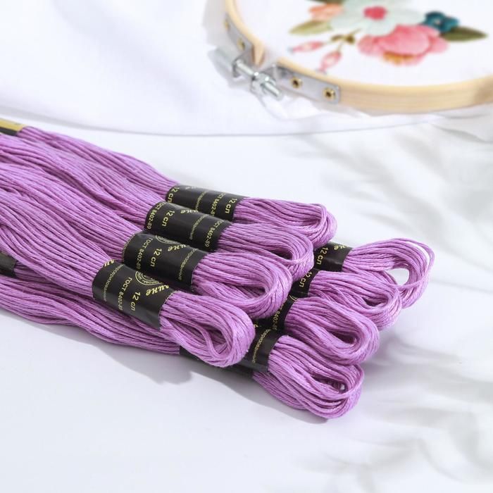 Нитки мулине, 10 ± 1 м, цвет сиреневый №2106 — PalitraMastera