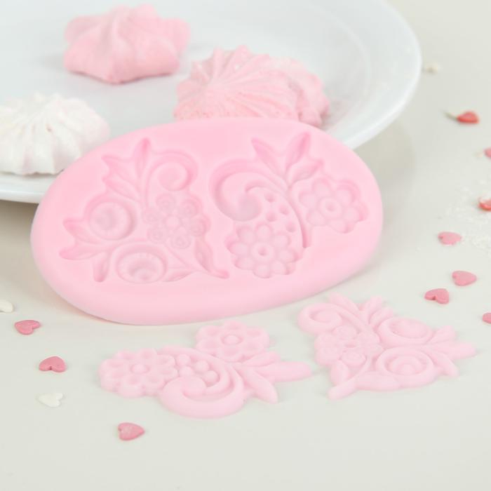 Молд силиконовый 3 части 10,5х6,5 см &quot;Цветы&quot;--- — PalitraMastera