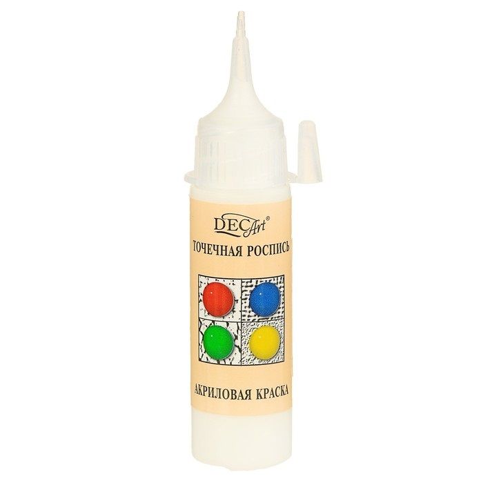 DecArt Краска акриловая для точечной росписи 20мл белая фото 1 — PalitraMastera