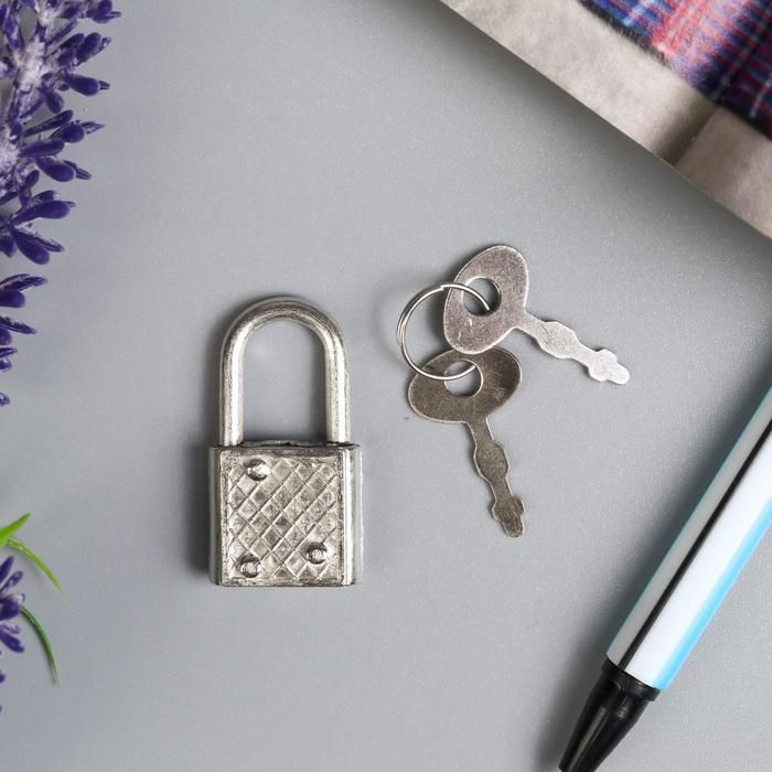 Замок навесной металл для шкатулок с ключом 3,3х1,9 см 3531334 — PalitraMastera