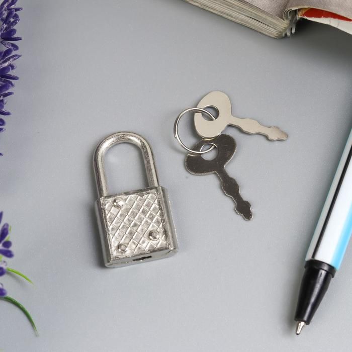 Замок навесной металл для шкатулок с ключом 3,3х1,9 см 3531334 — PalitraMastera