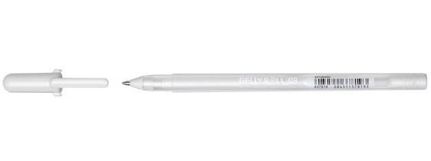 Ручка гелевая Gelly Roll белая средний стержень 0.8 мм /SAKURA — PalitraMastera
