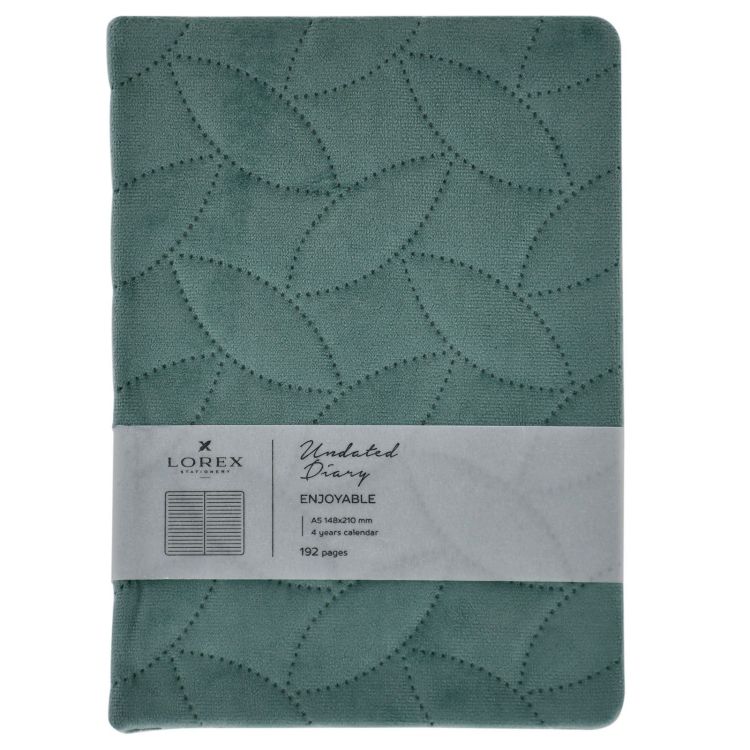 Ежедневник А5 недат. LOREX ENJOYABLE 96 л. 148х210 мм тв. обл. ткань мятный ляссе лин. &mdash; PalitraMastera
