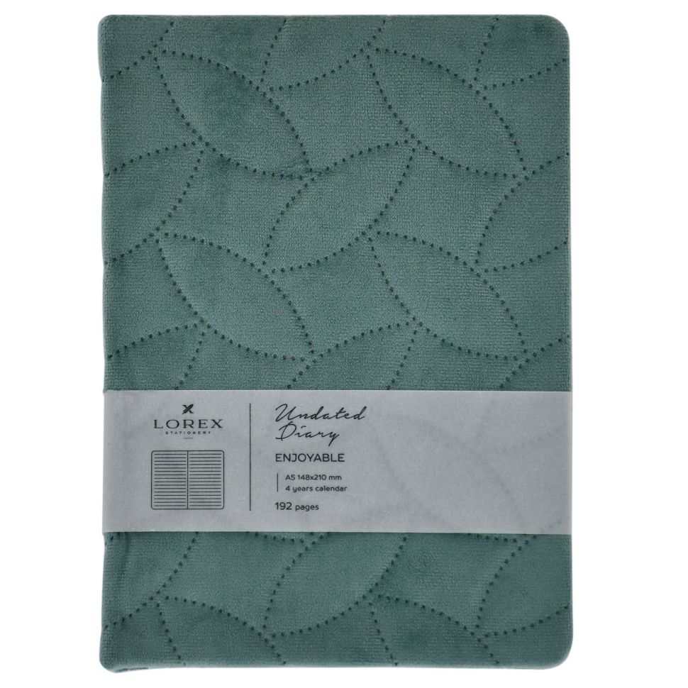 Ежедневник А5 недат. LOREX ENJOYABLE 96 л. 148х210 мм тв. обл. ткань мятный ляссе лин. фото 1 &mdash; PalitraMastera