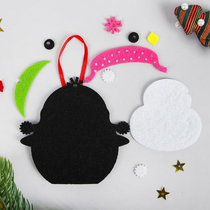 Ёлочная игрушка из фетра «Пингвин в шапочке», набор для творчества, своими руками — PalitraMastera