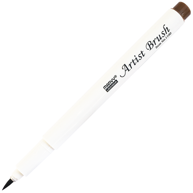 Маркер-кисть, акварельные чернила на водной основе Burnt Umber MAR1100/54 /Marvy &mdash; PalitraMastera