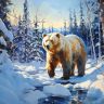 Картины по номерам 40х50 VA-3952 (VA-3952) Медведь в зимнем лесу фото 1 — PalitraMastera