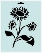 Трафарет пластиковый, 25,5х20,5 см, подсолнух фото 1 — PalitraMastera