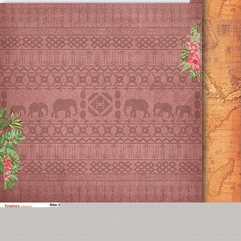Бумага для скрапбукинга 30,5х30,5 см 190 гр/м, двусторон Тропикана Дивный мир, (10 шт/уп) АКЦИЯ!!!-- фото 1 &mdash; PalitraMastera