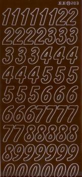 Контурные наклейки &quot;Большие цифры&quot;, лист 10x24,5 см, цвет коричневый — PalitraMastera