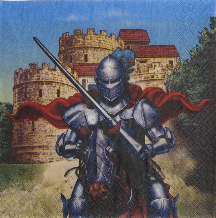 Салфетка для декупажа - 33 x 33 cm Доблестный рыцарь. Valiant Knight фото 1 — PalitraMastera