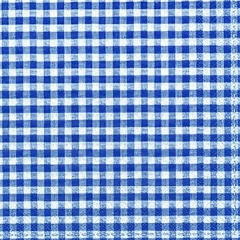 Салфетки бумажные для декупажа, 33х33 см, "Мелкая клетка, синий", упаковка 20 шт. фото 1 — PalitraMastera