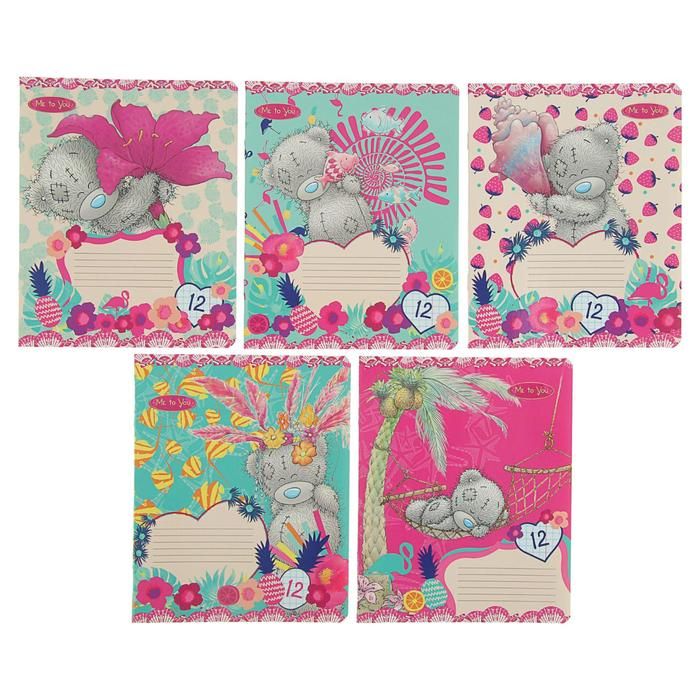 Тетрадь 12 листов в клетку Me to You, картонная обложка, УФ-лак, МИКС — PalitraMastera