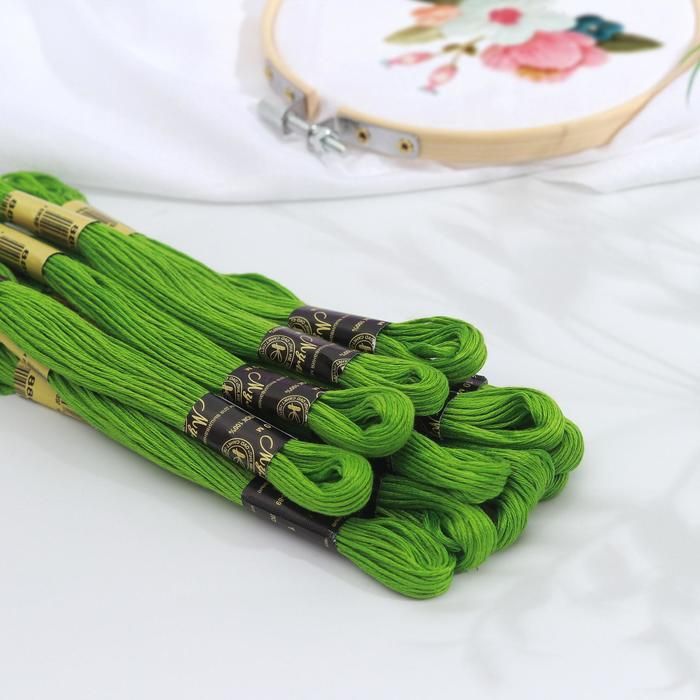 Нитки мулине, 10 ± 1 м, цвет светло-зелёный №8802 — PalitraMastera