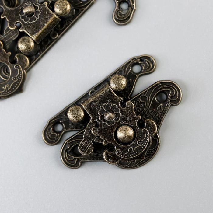 Замок металл для шкатулки "Старинный" набор 4 шт 3,8х2,8х0,5 см   1364551 фото 1 &mdash; PalitraMastera