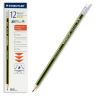 Карандаш ч/гр STAEDTLER "Noris eco" тв.HB с ластиком, цв. корпуса - черн./зел. фото 2 — PalitraMastera