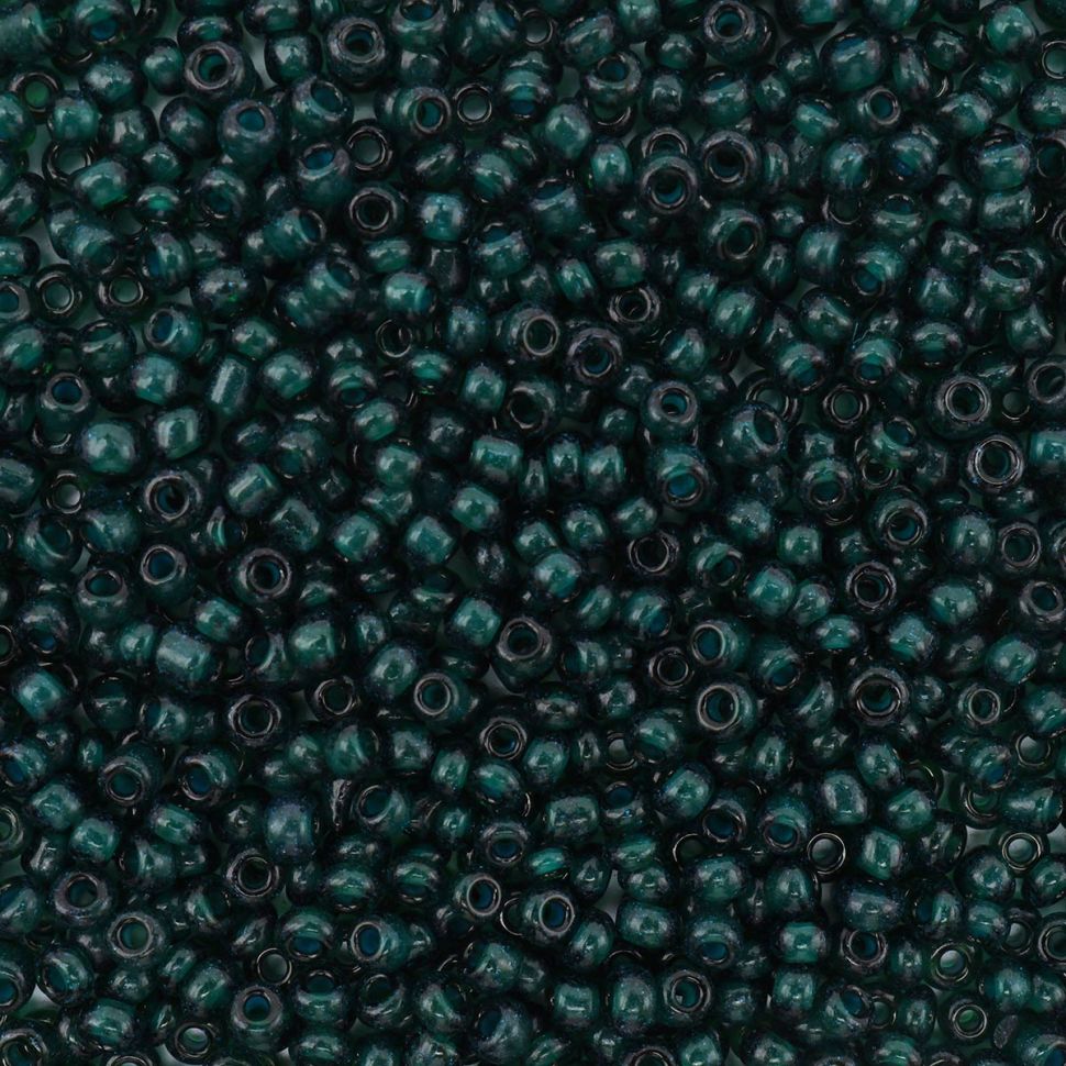 Бисер Astra&Craft 11/0, 20г (23А-2 т. изумруд/прозрачный с цветным центром) фото 1 — PalitraMastera