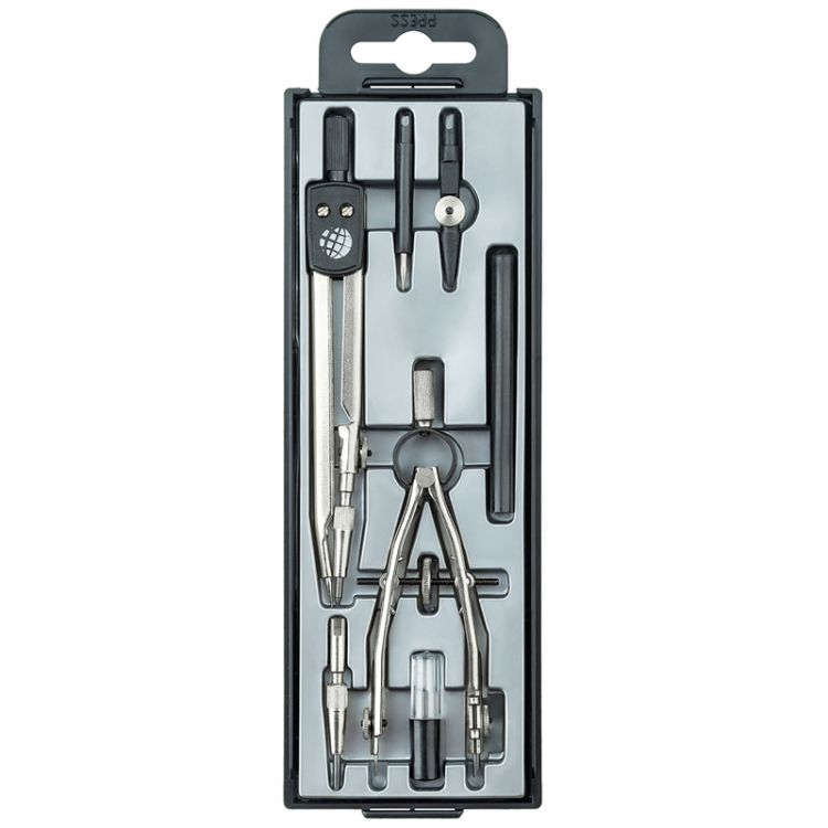 Набор чертеж. ГЛОБУС ЮНИОР 125 мм 7 пр. пласт. пенал европодвес — PalitraMastera