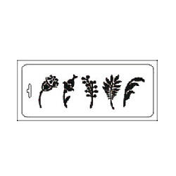 Трафарет пластиковый 10 х 25 см, Листья и бутоны--- — PalitraMastera