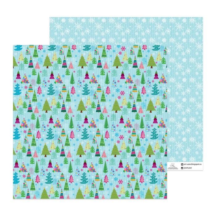 Бумага для скрапбукинга «Зимняя бирюза», 30,5 ? 30,5 см 180 гр/м фото 1 &mdash; PalitraMastera