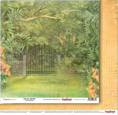 Бумага для скрапбукинга 30,5х30,5 см 190 гр/м, двусторон Тропикана Зеленый сад, (10 шт/уп) фото 1 &mdash; PalitraMastera