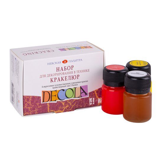 Декола Набор акрил глянц. 4 шт х 20мл крак.лак 2х20мл фото 1 — PalitraMastera
