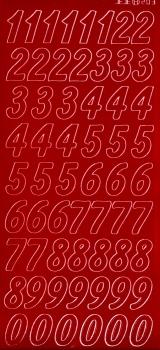 Контурные наклейки &quot;Большие цифры&quot;, лист 10x24,5 см, цвет красный — PalitraMastera