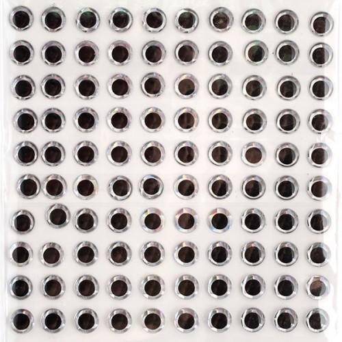 Глазки клеевые арт.КЛ.9-1010 цв.прозрачные, черный зрачок 9 мм 1 шт — PalitraMastera