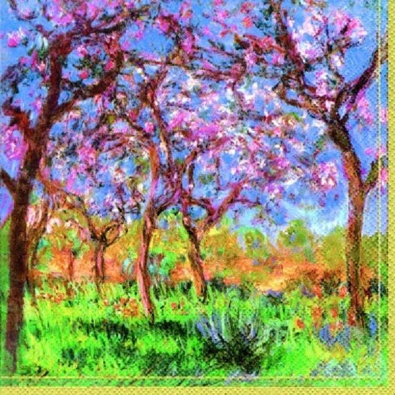 Салфетки бумажные для декупажа, 33х33 см, &quot;Моне-Весна в Живерни&quot; — PalitraMastera