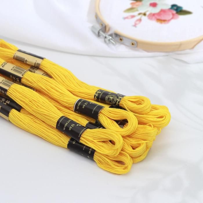 Нитки мулине, 10 ± 1 м, цвет светло-жёлтый №0209 — PalitraMastera