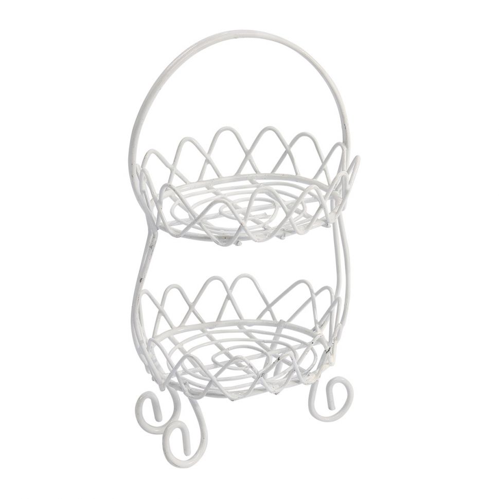 SCB271033 Металлическая мини двухъярусная полочка, белая 6,5*10,5см фото 1 — PalitraMastera