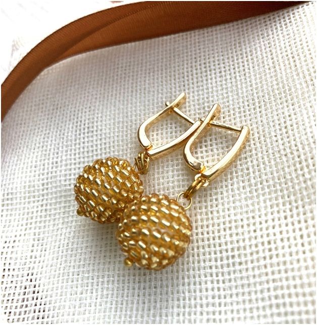 Серьги золотые шары — PalitraMastera