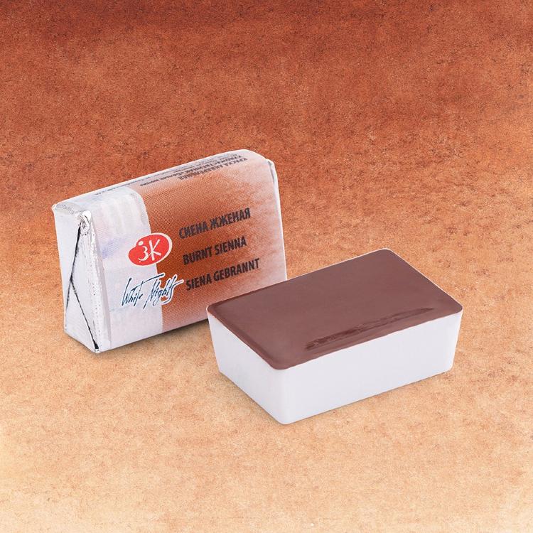 Сиена жженая акварель Белые Ночи кювета 2,5 мл — PalitraMastera