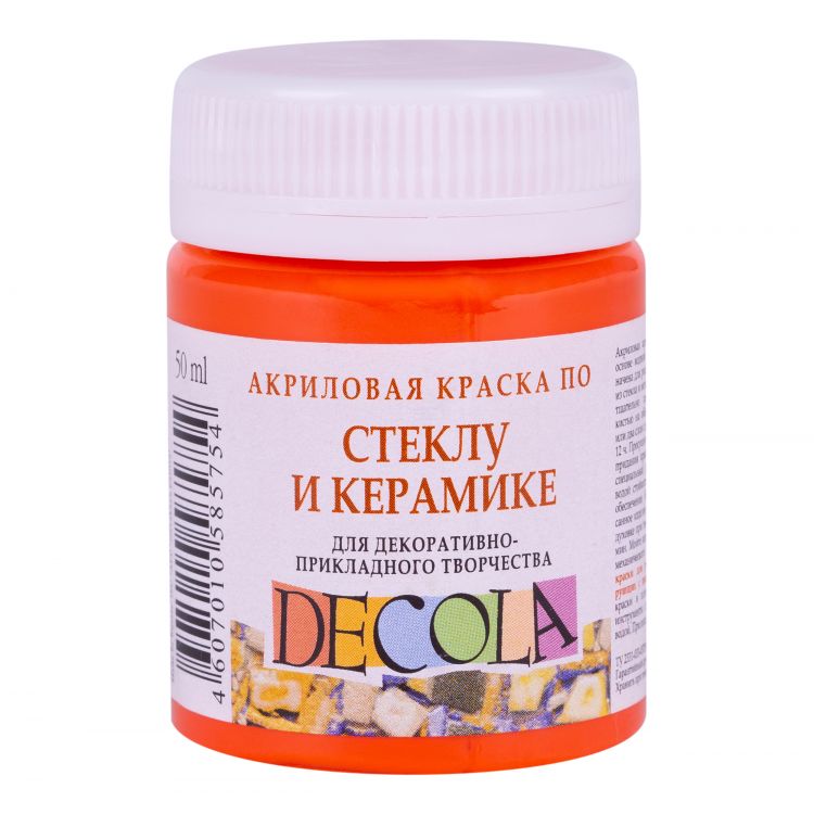 Оранжевая акрил стекло керамика Декола 50мл — PalitraMastera