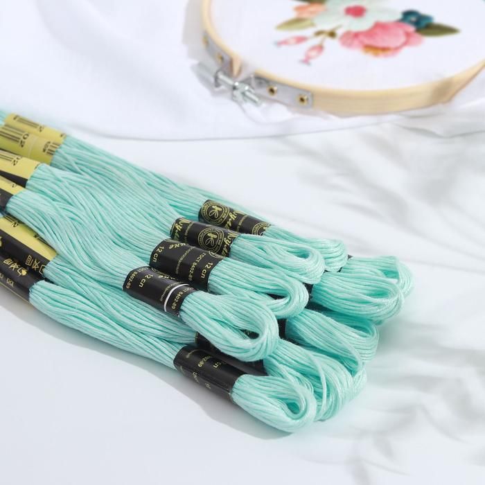 Нитки мулине, 10 ± 1 м, цвет нежно-голубой №3002 — PalitraMastera