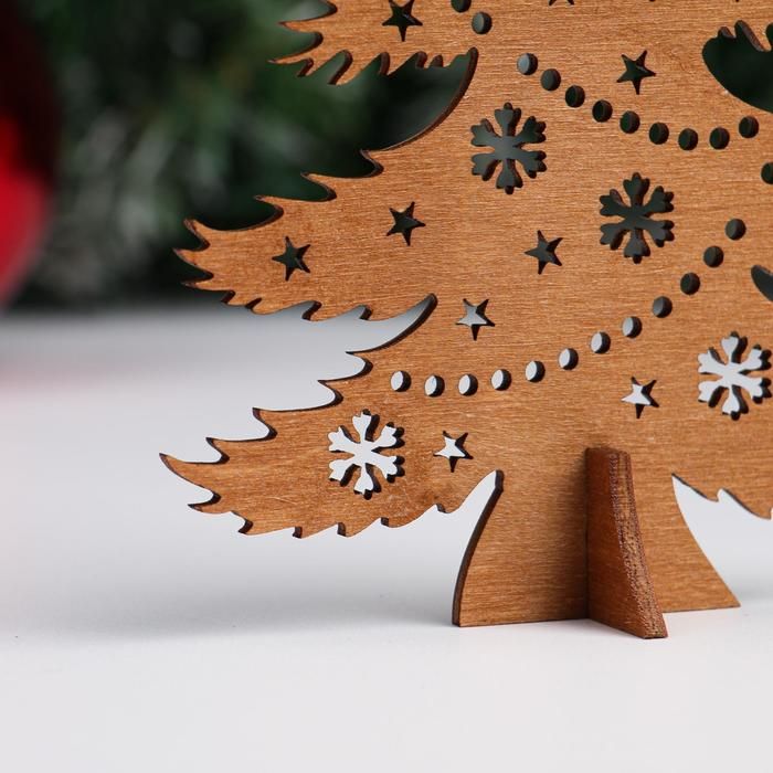 Сувенир деревянный &quot;Ёлочка с игрушками&quot;, 15 см, золото 6948781 — PalitraMastera