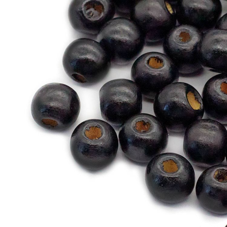 Деревянные бусины круглые, 10мм, 50 гр (черный) &mdash; PalitraMastera